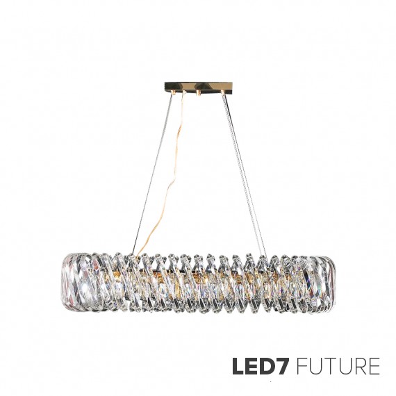 Loft Industry Modern - Spiral Glass Oval Chandelier